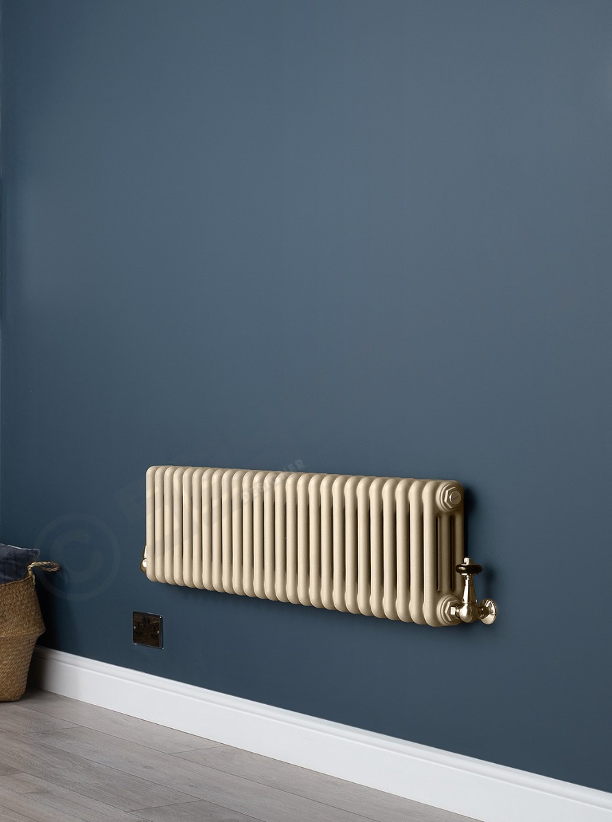 Custom 4 Column 400mm High Textured Matt Cream Radiators