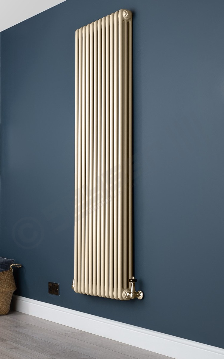 Custom 2 Column 1800mm High Textured Matt Cream Radiators