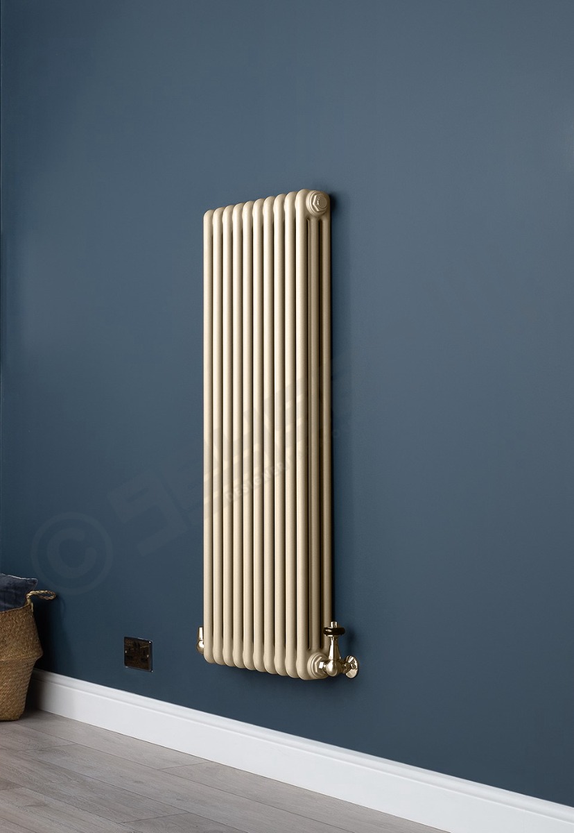 Custom 3 Column 1500mm High Textured Matt Cream Radiators
