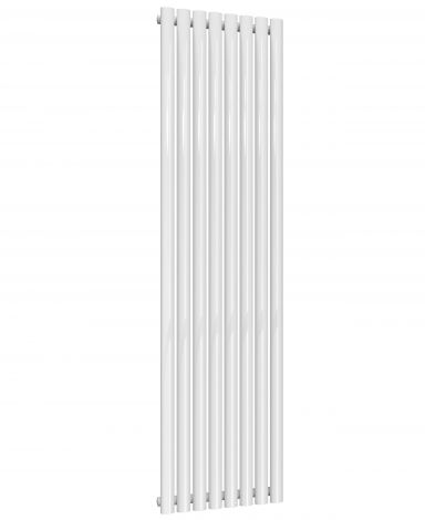 Chelsea Oval White Single Panel Vertical Mild Steel Designer Radiator 1800mm High x 472mm Wide