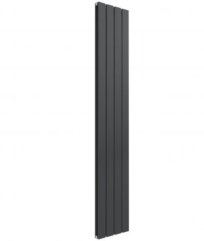 Cardiff double panel vertical designer radiator in anthracite grey 1600mm high x 292mm wide