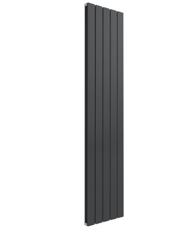 Cardiff double panel vertical designer radiator in anthracite grey 1600mm high x 366mm wide