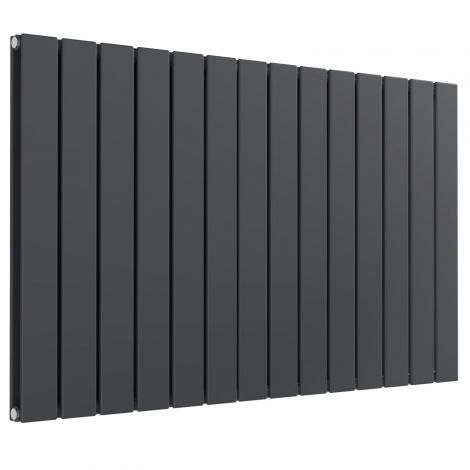 Cardiff double panel horizontal designer radiator in anthracite grey 600mm high x 1032mm wide