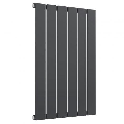 Cardiff single panel horizontal designer radiator in anthracite grey 600mm high x 440mm wide