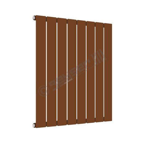 Cardiff Special Flat Horizontal Single Panel Designer Radiator 600mm x 588mm in Chocolate Brown RAL 8017