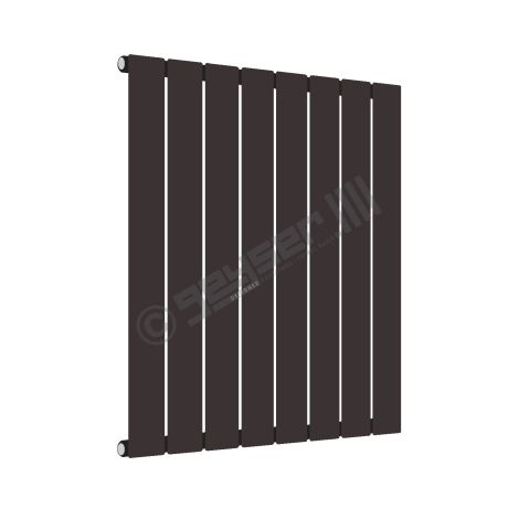 Cardiff Special Flat Horizontal Single Panel Designer Radiator 600mm x 588mm in Grey Brown RAL 8019