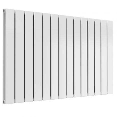 Cardiff double panel horizontal designer radiator in white 600mm high x 1032mm wide
