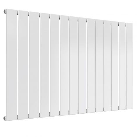 Cardiff single panel horizontal designer radiator in white 600mm high x 1032mm wide