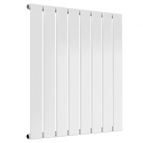 Cardiff single panel horizontal designer radiator in white 600mm high x 588mm wide