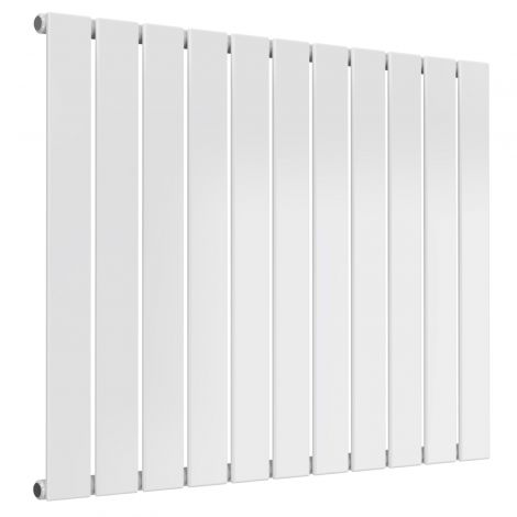 Cardiff single panel horizontal designer radiator in white 600mm high x 810mm wide