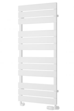 Falmouth Designer Towel Rail 1120mm high x 500mm wide in White