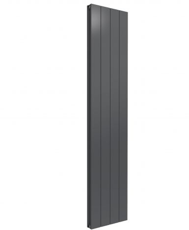 Leeds Anthracite Flat Vertical Double Panel Aluminium Radiator 1800mm High X 375mm Wide
