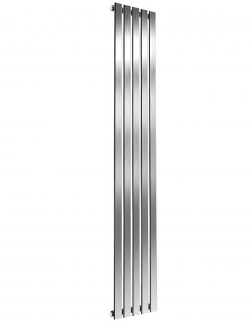 London Flat Bar Single Panel Brushed Satin Stainless Steel Vertical Designer Radiator 1800mm high x 295mm wide