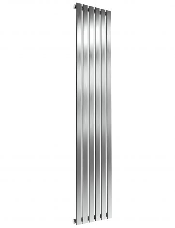 London Flat Bar Single Panel Brushed Satin Stainless Steel Vertical Designer Radiator 1800mm high x 354mm wide
