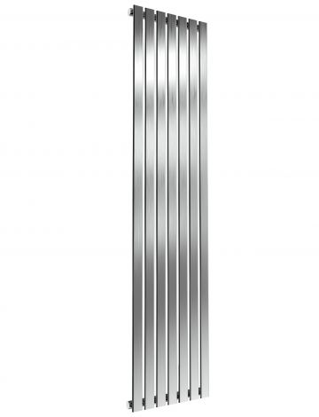 London Flat Bar Single Panel Brushed Satin Stainless Steel Vertical Designer Radiator 1800mm high x 413mm wide