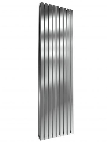 London Flat Bar Double Panel Polished Stainless Steel Vertical Designer Radiator 1800mm high x 531mm wide