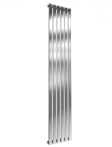 London Flat Bar Single Panel Polished Stainless Steel Vertical Designer Radiator 1800mm high x 354mm wide