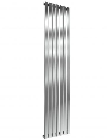 London Flat Bar Single Panel Polished Stainless Steel Vertical Designer Radiator 1800mm high x 413mm wide