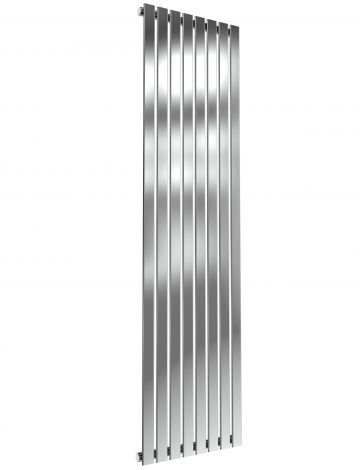 London Flat Bar Single Panel Polished Stainless Steel Vertical Designer Radiator 1800mm high x 472mm wide