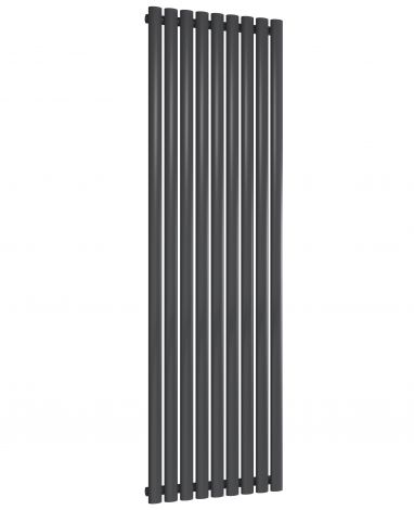 Manchester Oval Anthracite Single Panel Vertical Aluminium Designer Radiator 1800mm High X 522mm Wide