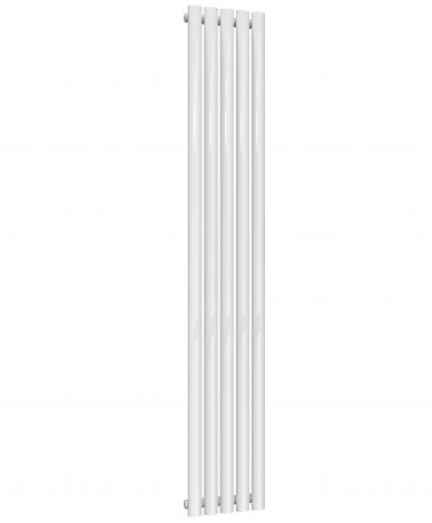 Manchester Oval White Single Panel Vertical Aluminium Designer Radiator 1800mm High X 286mm Wide