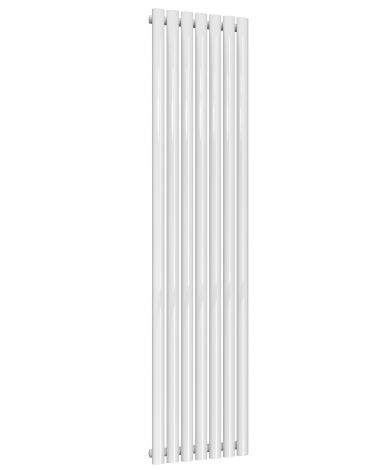 Manchester Oval White Single Panel Vertical Aluminium Designer Radiator 1800mm High X 404mm Wide