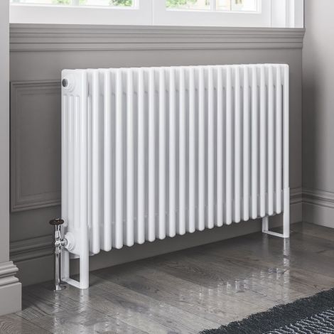 Old Style White Traditional 4 Column 600mm x 598mm Radiator