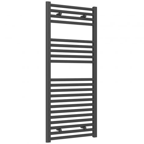 Premium - 500mm Wide Anthracite Straight Ladder Fixed Single Heat Electric Towel Rails