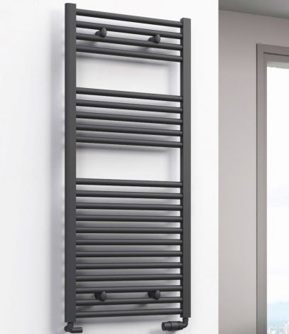 Premium Anthracite Straight Ladder Tower Rail 600mm Wide - Multiple Height Options