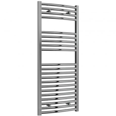 Premium - Chrome Curved Ladder Thermostatic Electric Towel Rails with Boost 1200mm High X 500mm Wide