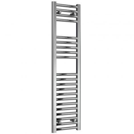 Premium - 300mm Wide Chrome Straight Ladder Thermostatic Electric Towel Rails with Boost
