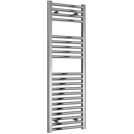 Premium - 400mm Wide Chrome Straight Ladder Thermostatic Electric Towel Rails with Boost