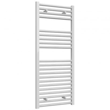 Premium - 500mm Wide White Straight Ladder Fixed Single Heat Electric Towel Rails
