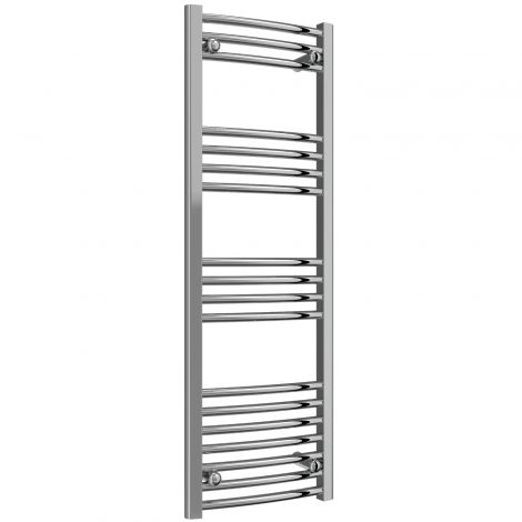 Trade Special - 400mm Wide Chrome Curved Ladder Fixed Single Heat Electric Towel Rails 