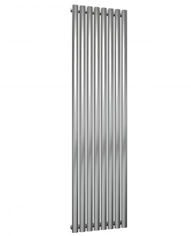 Winchester Oval Single Panel Brushed Satin Stainless Steel Vertical Designer Radiator 1800mm high x 472mm wide