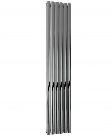 Winchester Oval Double Panel Polished Stainless Steel Vertical Designer Radiator 1800mm high x 354mm wide