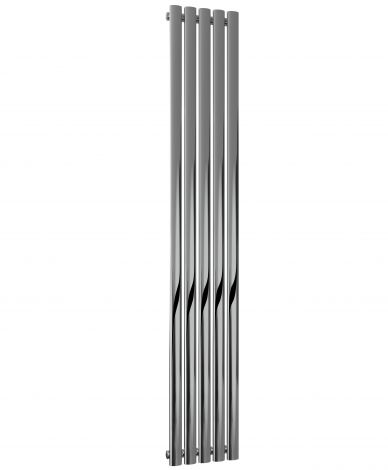 Winchester Oval Single Panel Polished Stainless Steel Vertical Designer Radiator 1800mm high x 295mm wide