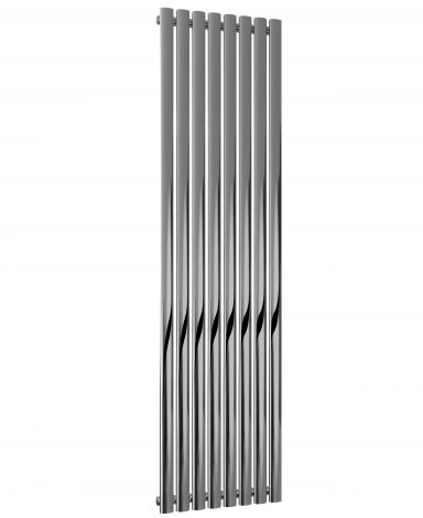 Winchester Oval Single Panel Polished Stainless Steel Vertical Designer Radiator 1800mm high x 472mm wide