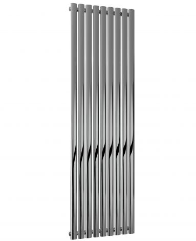 Winchester Oval Single Panel Polished Stainless Steel Vertical Designer Radiator 1800mm high x 531mm wide