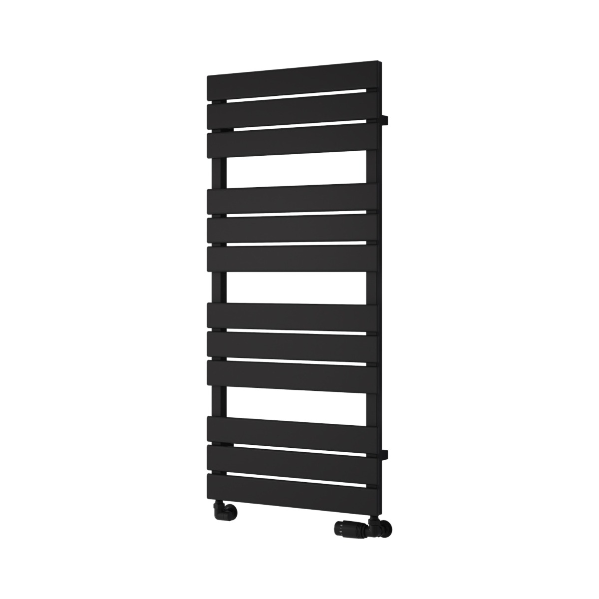 Falmouth Designer Towel Rail 1120mm high x 500mm wide in Black