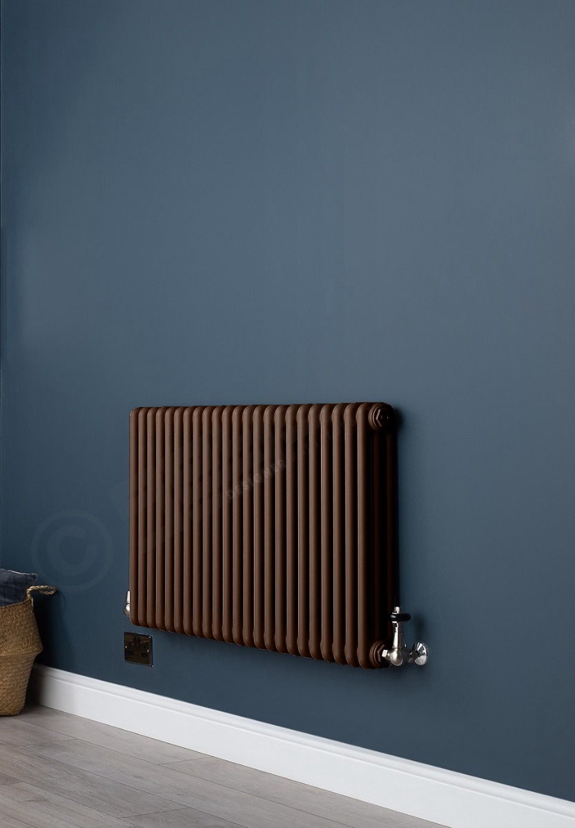 2 Column Hammered Copper Living Room Radiator