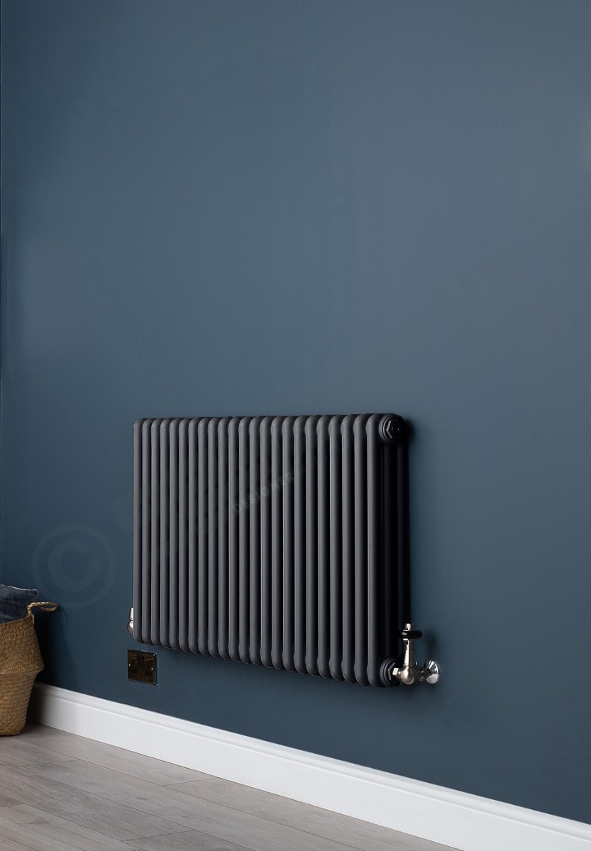 Custom 2 Column 600mm High Hammered Silver Radiators