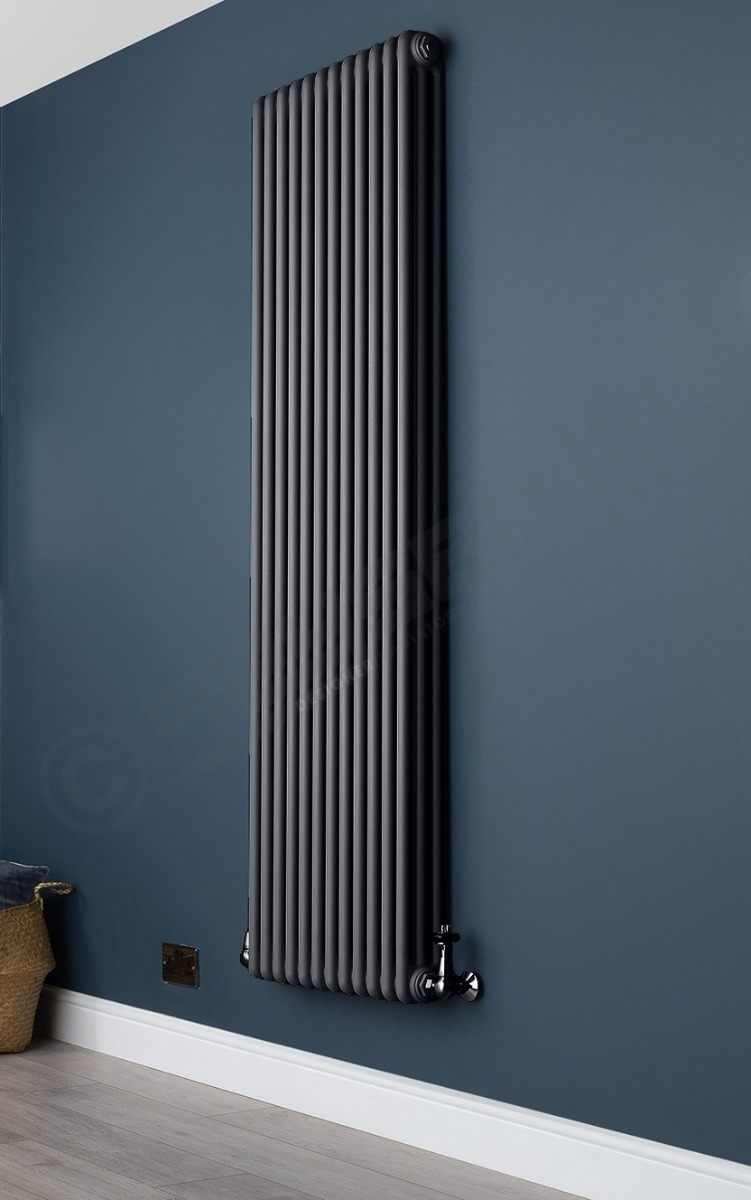 Custom 2 Column 1800mm High Hammered Silver Radiators