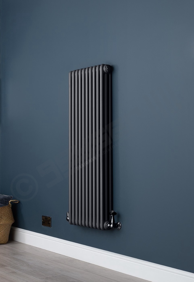 Custom 2 Column 1500mm High Hammered Silver Radiators