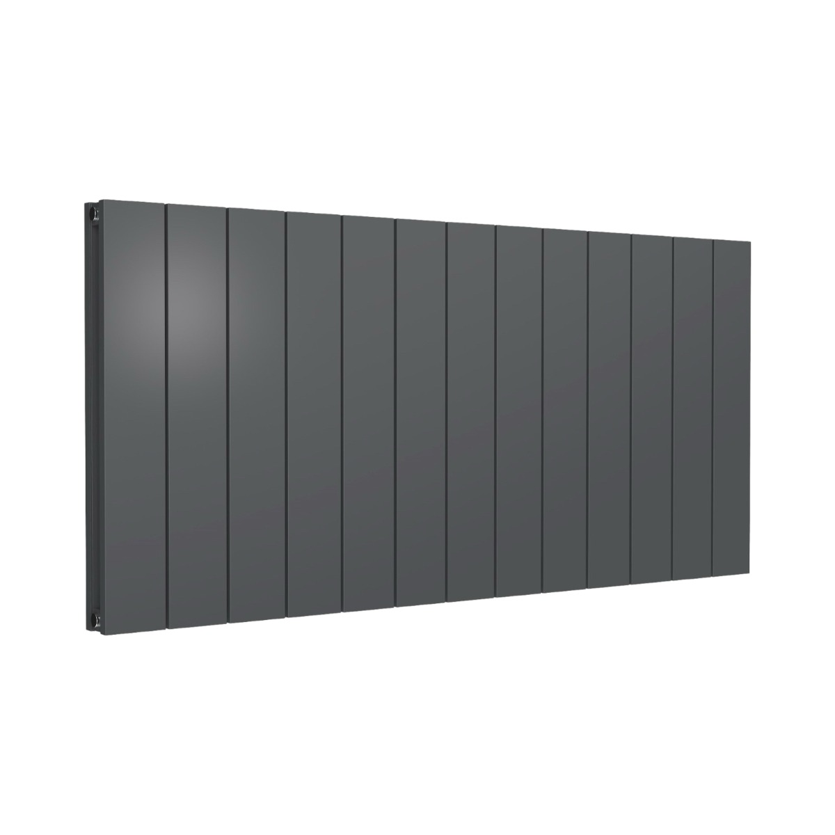 Leeds Anthracite Flat Horizontal Vertical Panel Aluminium Radiator 600mm High X 1230mm Wide
