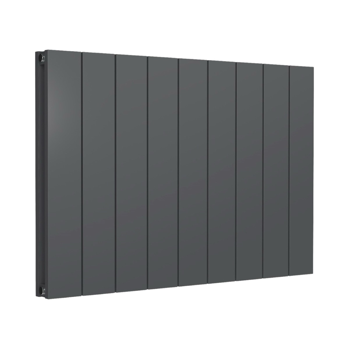 Leeds Anthracite Flat Horizontal Double Panel Aluminium Radiator 600mm High X 850mm Wide