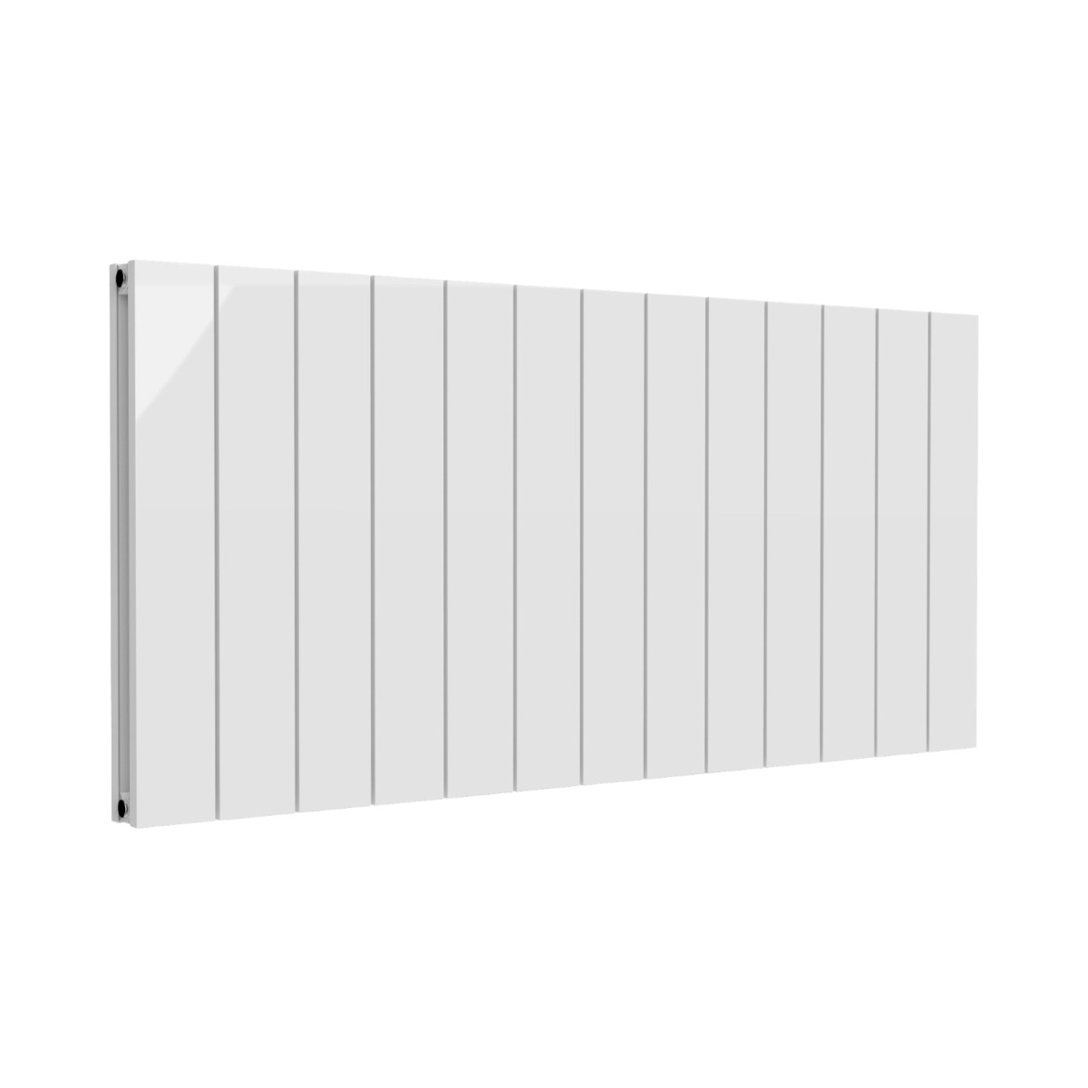 Leeds White Flat Horizontal Double Panel Aluminium Radiator 600mm High X 1230mm Wide