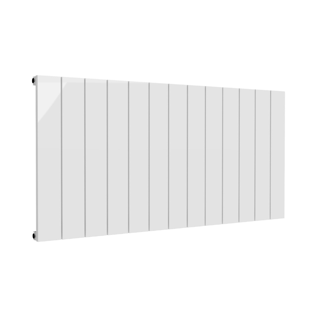 Leeds White Flat Horizontal Single Panel Aluminium Radiator 600mm High X 1230mm Wide