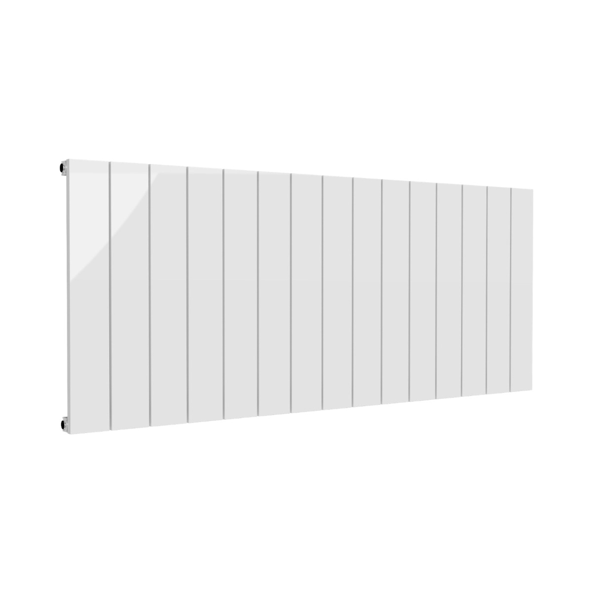Leeds White Flat Horizontal Single Panel Aluminium Radiator 600mm High X 1230mm Wide