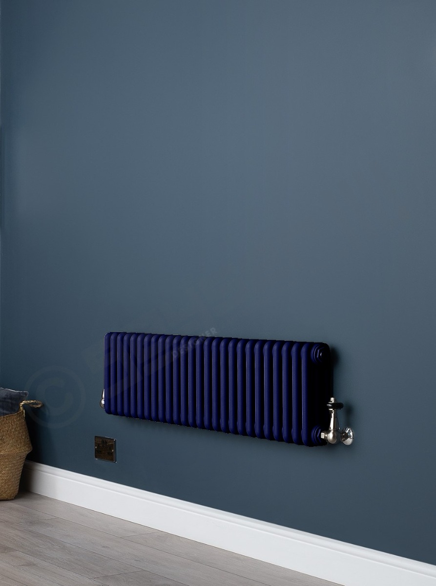 Custom 6 Column 400mm High Dark Blue Radiators